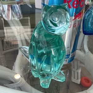 Aqua Glass catFigurine - Decorative